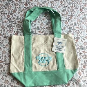 Trader Joes Mini Pastel Canvas Tote Bag